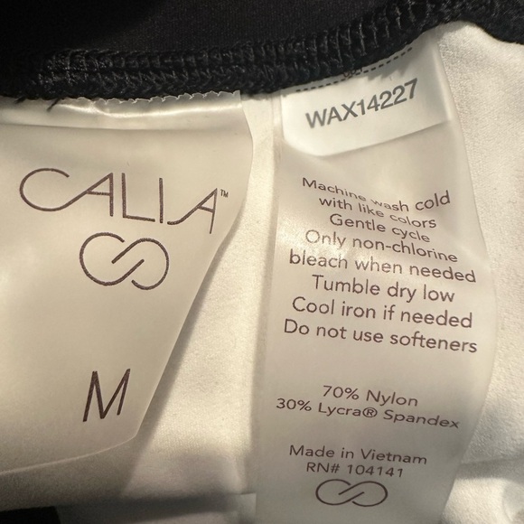 CALIA by Carrie Underwood Black Leggings with White Stripes Medium - Picture 2 of 5